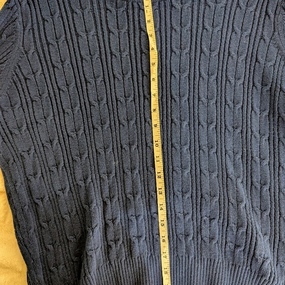St. John's Bay Navy Blue XXL cable knit sweater RN 93677 - Picture 4 of 12